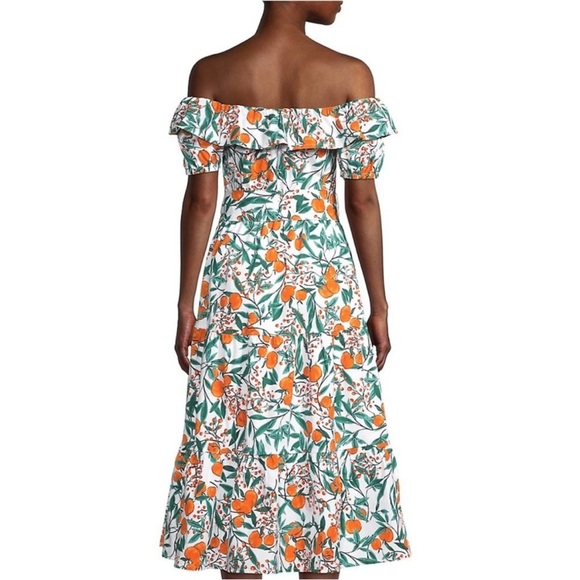 Rachel Parcell Printed Cotton Shirt Dress In Orange Blossom Cream NWT Size 0 - Picture 6 of 16